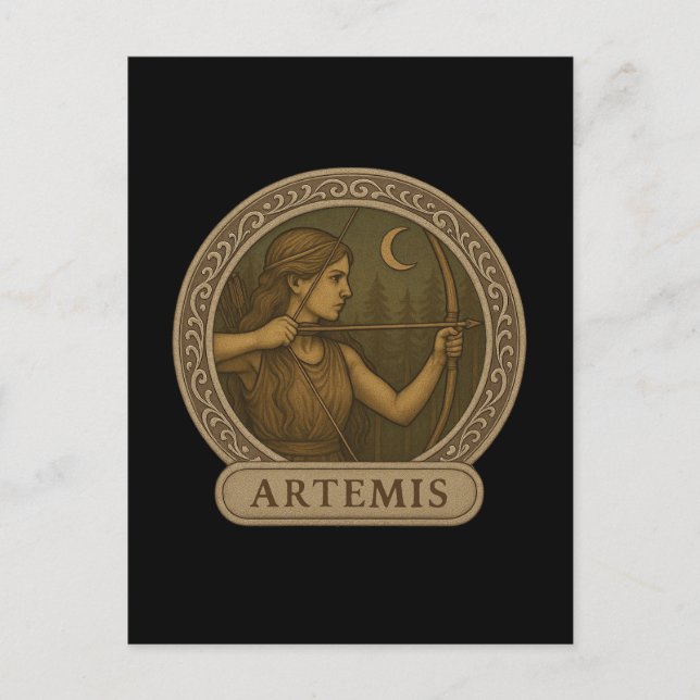 Diosa artemis de la postal de caza (Anverso)