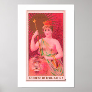 Diosa de la civilización, cibele, impresión Poster