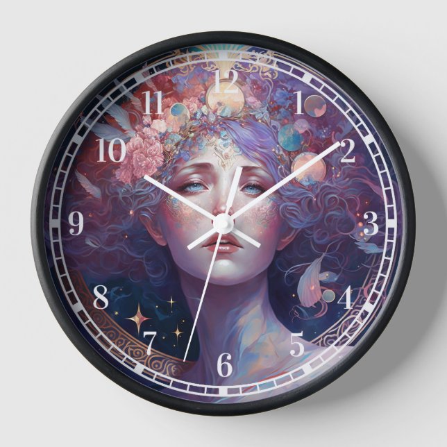 Diosa de la noche Reina Fantasía Reloj de arte (Anverso)