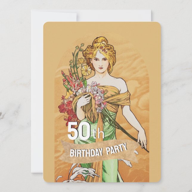 Diosa de la primavera, 50 cumpleaños, mujeres, art (Reverso)