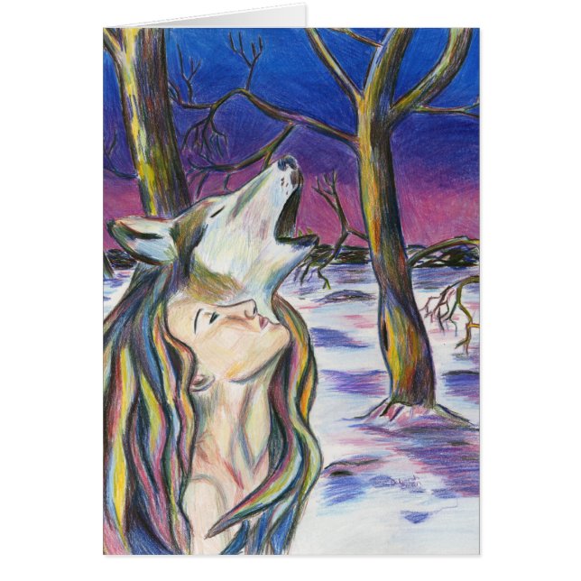 Diosa de la tarjeta del lobo (Frente)