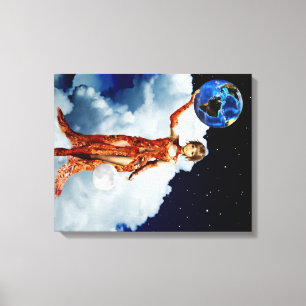 Diosa de lienzo envuelto en universo