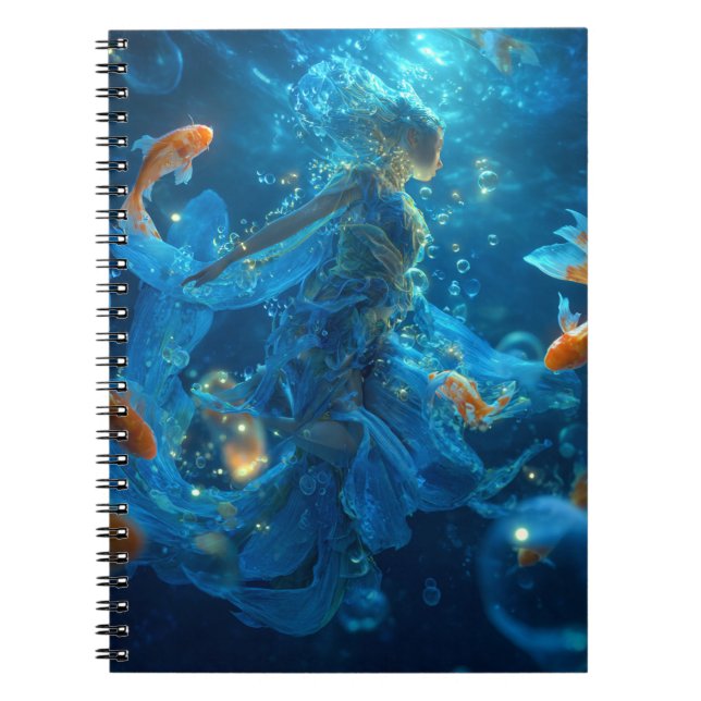 Diosa de Pisces del cuaderno de notas profundo (Frente)