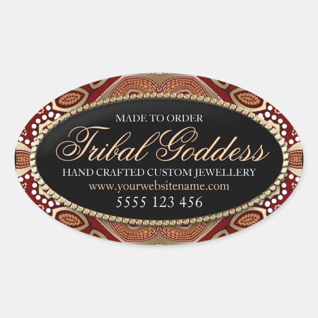 Diosa de Sueño Tribal Oval Pegatinas (Anverso)