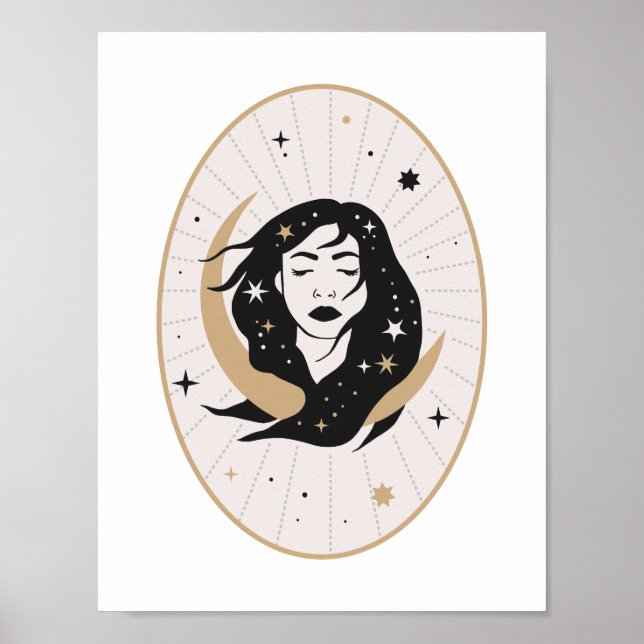 Diosa del cabello fluido celestial Arte místico de (Frente)