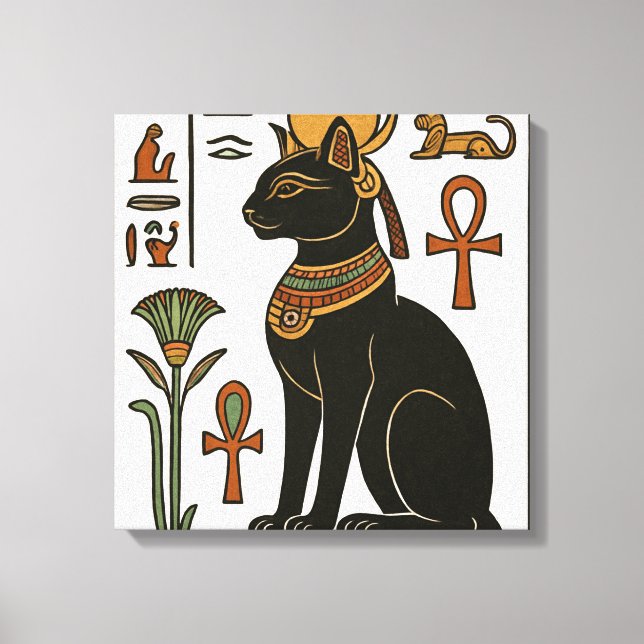 Diosa del gato del bastet lienzo jeroglífico (Anverso)