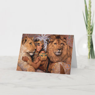 Diosa del León Tarjeta de felicitación Princesa Eg