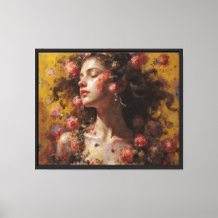 Diosa Floral Soñadora – Arte de Lienzo de Paisaje