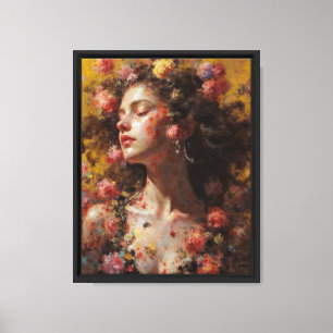 Diosa Floral Soñadora – Arte en Lienzo Vertical