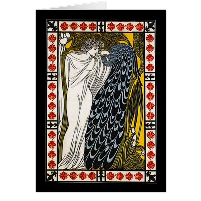 Diosa griega Peacock Gracias Efharisto anota (Frente)