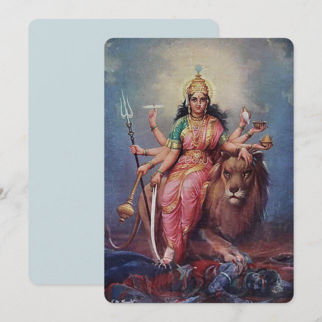 Diosa india - Tarjeta de felicitación (Anverso / Reverso)