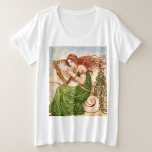 Diosa irlandesa tocando el arpa – Art Nouveau celt
