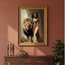 Diosa León Arte de Pared Acrílico 24x36