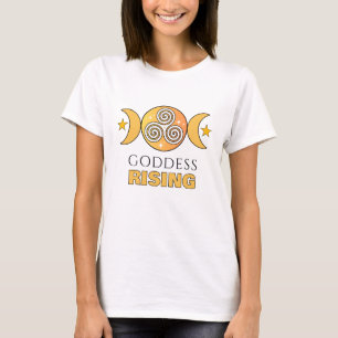 Diosa levantando camiseta en espiral triple de la