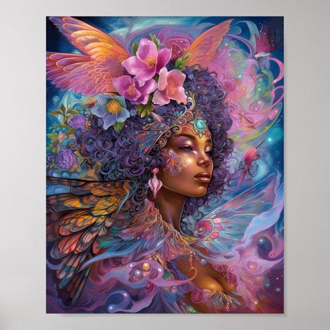 Diosa negra afroamericana reina arte fantastica P (Frente)