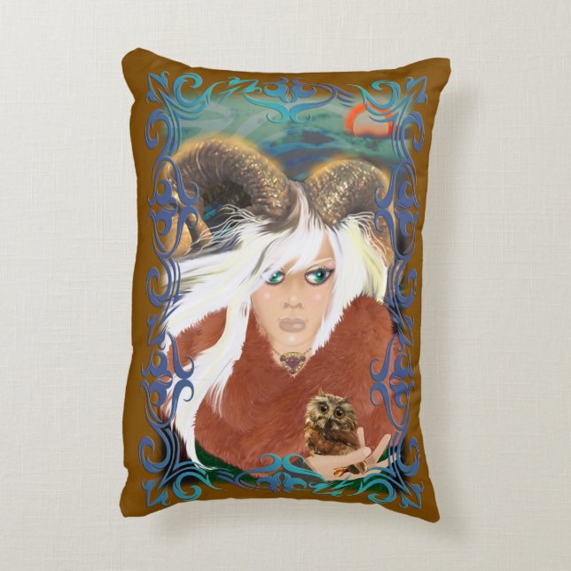 Diosa pagana, almohada mística de fantasía (Atrás (Vertical))