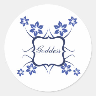 Diosa Pegatinas florales, azul vibrante
