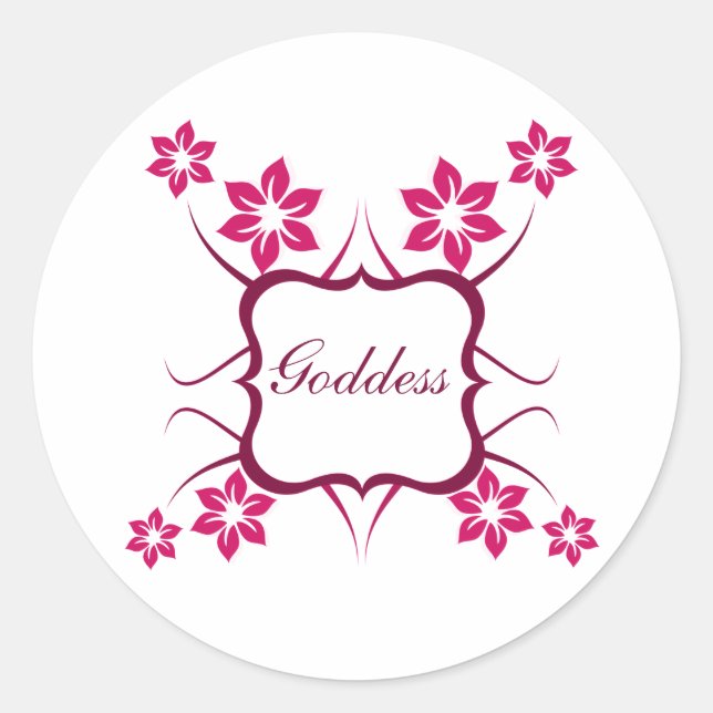 Diosa Pegatinas Florales, Magenta (Anverso)