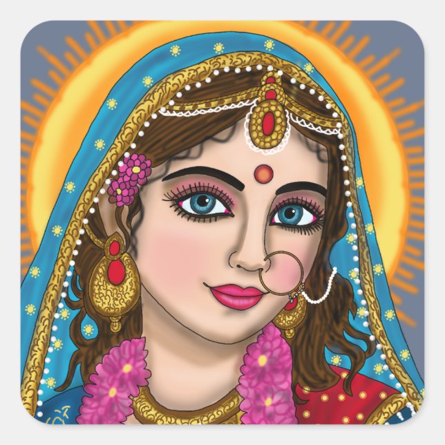 Diosa Radha Pegatina | Divine Hindu Devi Radha (Anverso)
