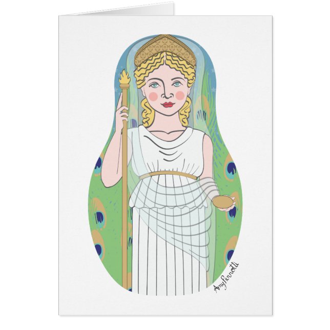 Diosa romana Juno Matryoshka Card (Frente)