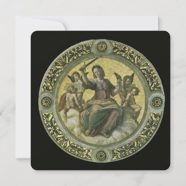 Diosa romana Justicia con ángeles de Raphael (Anverso)
