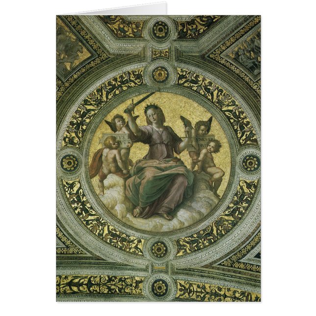 Diosa romana Justicia con ángeles de Raphael (Frente)