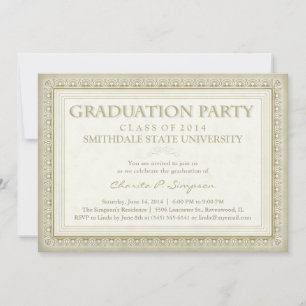 Diploma de oro (para ella) Invitación a la fiesta 