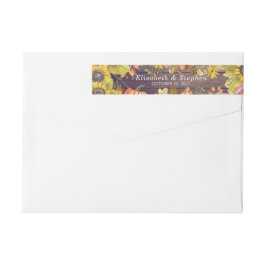 Dirección de boda de calabazas de girasoles de hoj