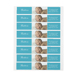 Dirección de devolución azul de foto de Baby Boy