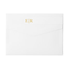 Dirección de devolución de boda con caligrafía y m