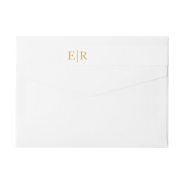 Dirección de devolución de boda con caligrafía y m (Reverso)