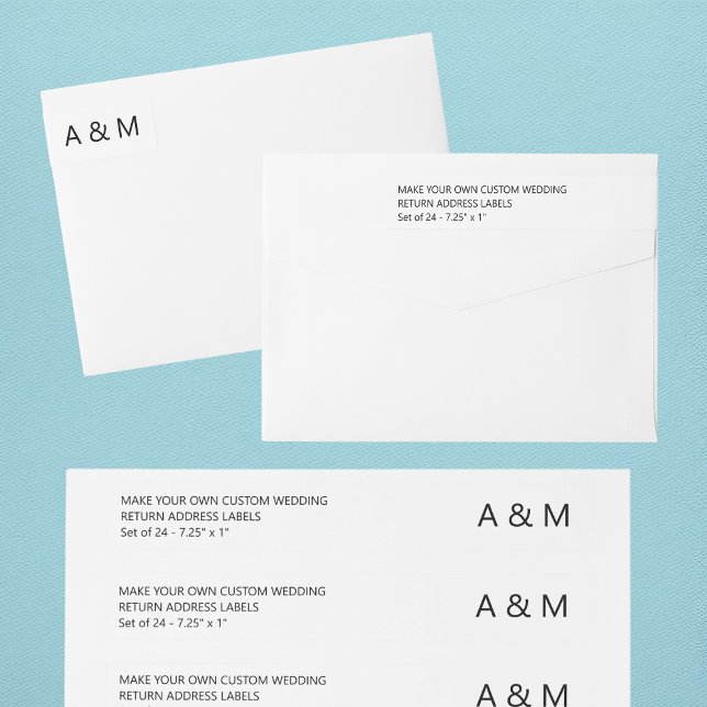 Dirección de devolución de boda personalizada DIY  (Modern DIY 24x Custom Wedding Return Address Wrap Around Label
)