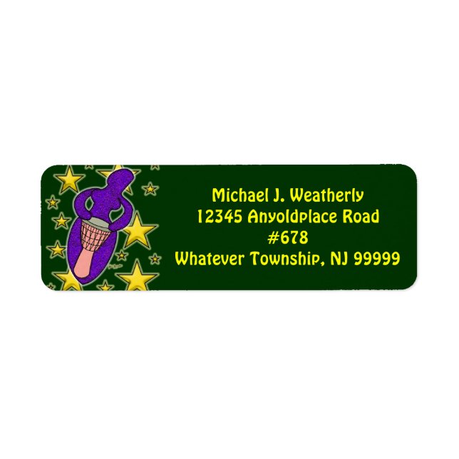 Dirección de devolución de etiqueta de diosa del t (Frente)