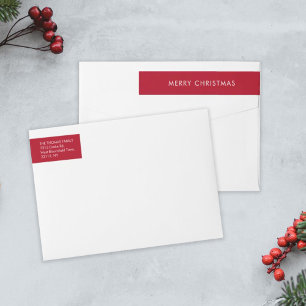 Dirección de devolución de Navidades rojos minimal