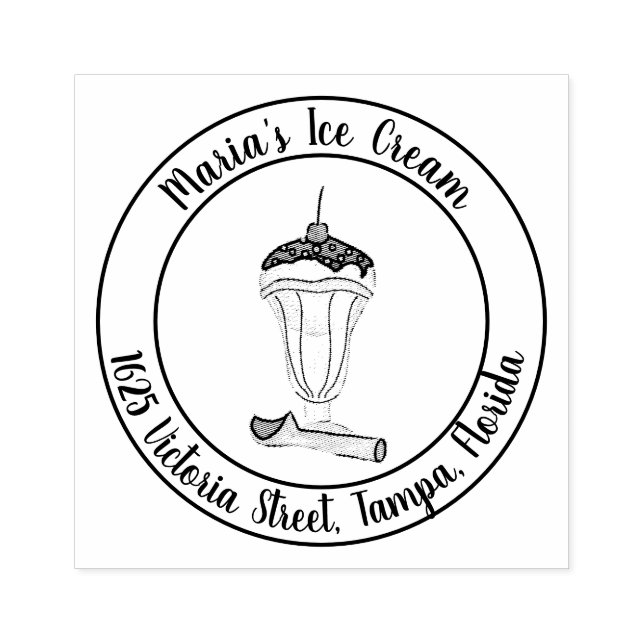 Dirección de devolución de sello de goma de crema  (Impresión)
