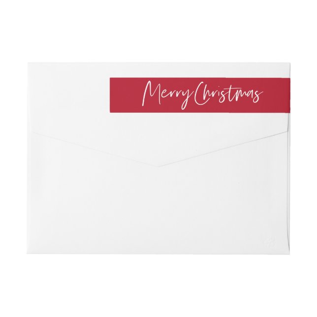Dirección de devolución de tarjeta de Navidad roja (Reverso)