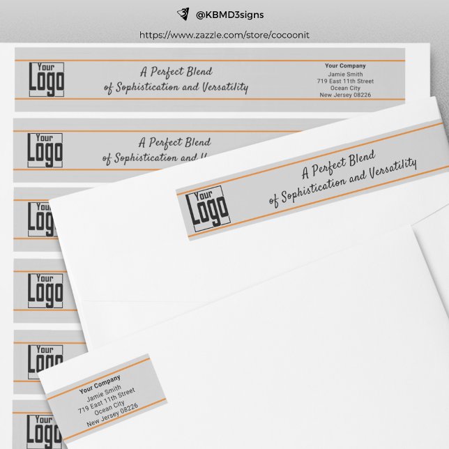 Dirección de devolución del logotipo de la compañí (Simple Company Logo Tagline Return Address Wrap Around Label)