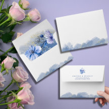 Dirección de devolución floral Dusty Blue Gold Pur