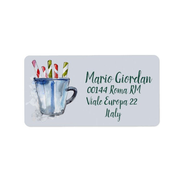 Dirección de devolución Pegatinas de menta de choc (Frente)