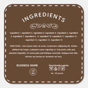 Dirección De Ingredientes Marrones Con Etiqueta De
