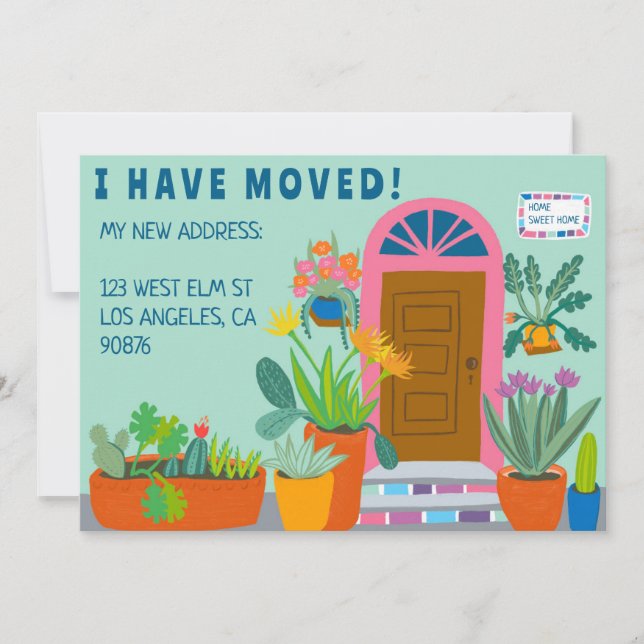 Dirección de Invitación móvil Colorida Puerta Dela (Anverso)