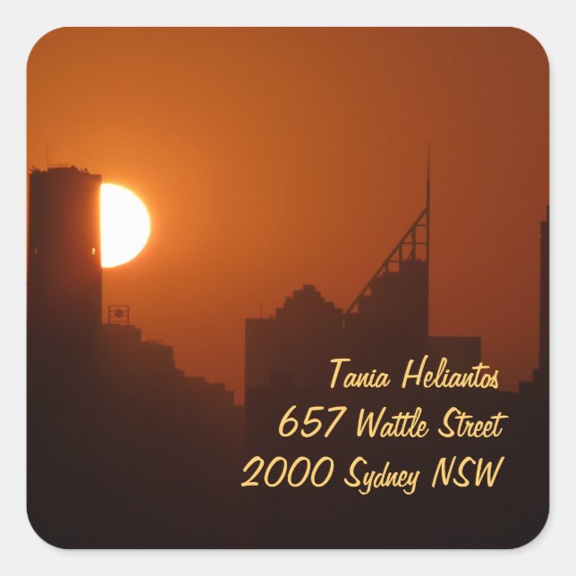 Dirección de la etiqueta de Sydney (Anverso)