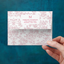 Dirección de monograma de toile botánico rojo