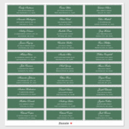 Dirección de nombres de invitados verdes. etiqueta