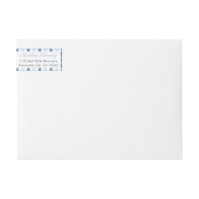 Dirección de retorno de Baby Shower Preppy Blue Pl (Anverso)