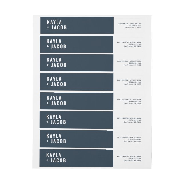 Dirección de retorno de Boda moderna + Minimalista (hoja)