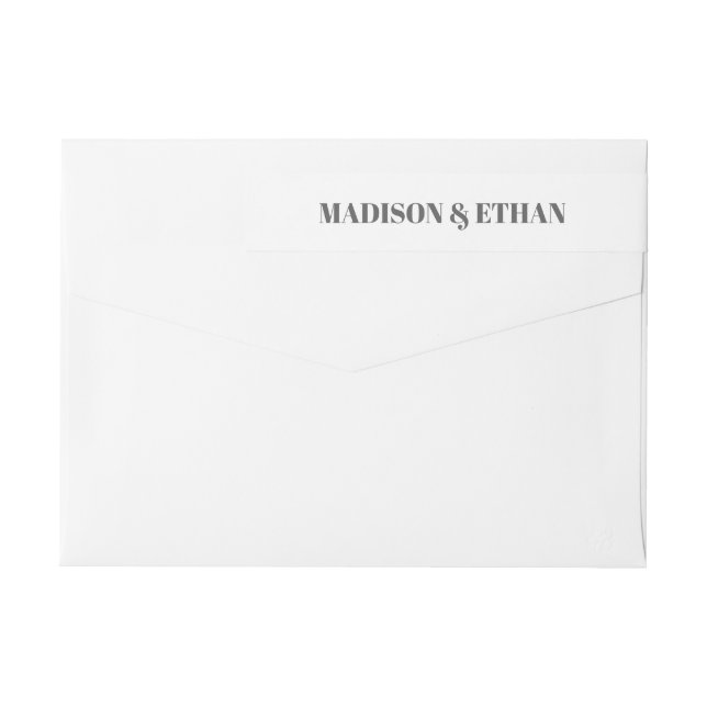 Dirección de retorno de Boda negrita gris y blanco (Reverso)