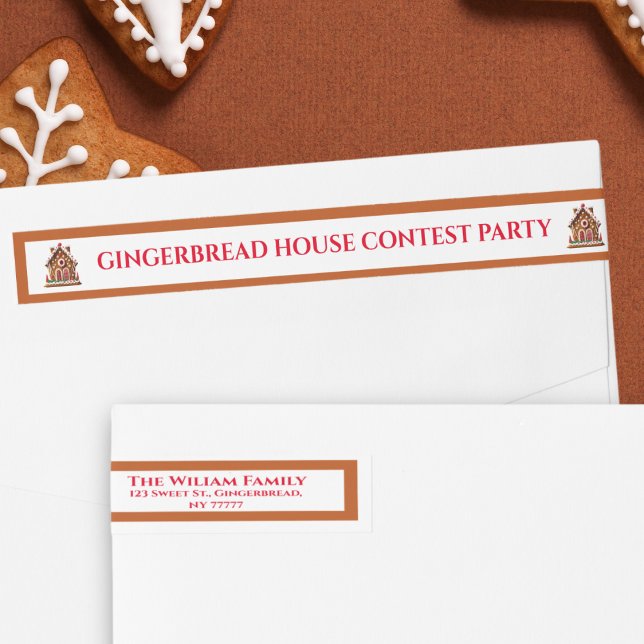 Dirección de retorno de los Navidades de la casa G (Get this address wrap label to spread the news of the contest you'll host this Christmas.)