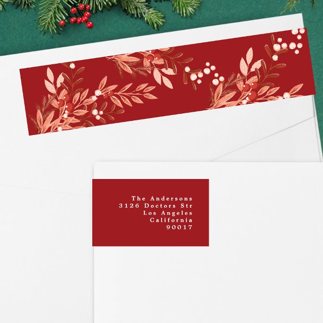Dirección de retorno de Navidades florales de leaf (Subido por el creador)