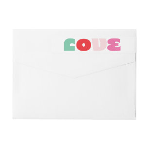 dirección de retorno de navidades LOVE en negrita 
